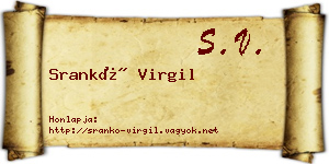 Srankó Virgil névjegykártya